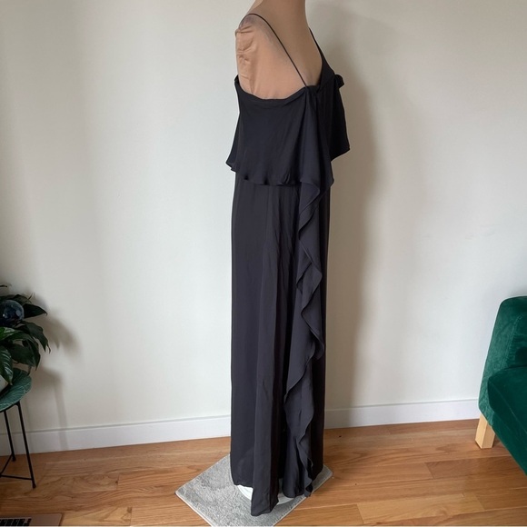 Dorothee Schumacher Flirty Instinct One Shoulder Dress Gray Viscose Gown NWT 3/L - Picture 7 of 12
